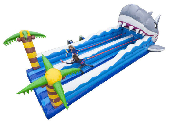 Kids Dual Lanes Inflatable Bungee Run 2 Lane Blow Up Bounce House