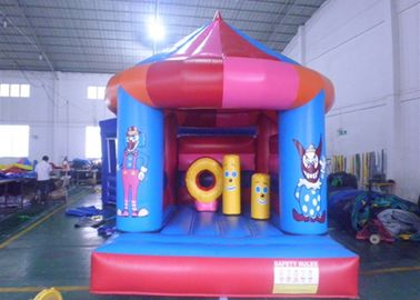 Blue Mushroom Shape Child Inflatable Theme Park Double And Quadruple Stitching