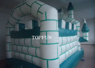 Commercial Castle Type Green Inflatable Jumping Castle 5 x 4 m PVC Tarpaulin
