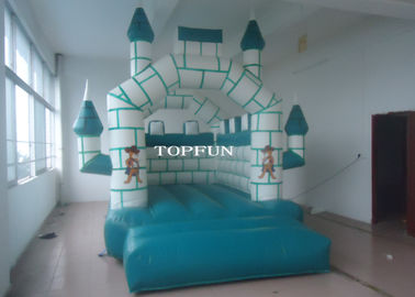 Commercial Castle Type Green Inflatable Jumping Castle 5 x 4 m PVC Tarpaulin