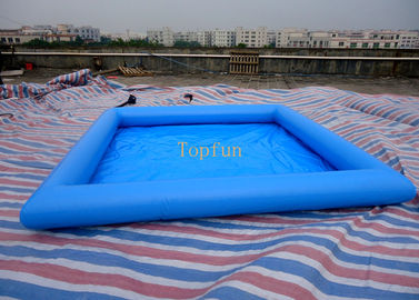 Safe 5*5m Blue Kids Inflatable Paddling Pool , 0.9mm PVC Tarpaulin