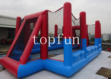 Red Inflatable Sports Games , PVC Tarpaulin Inflatable Football Field