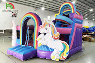 13ftx13ftx11.5ft  Rainbow Unicorn Bouncy Castles Bounce House