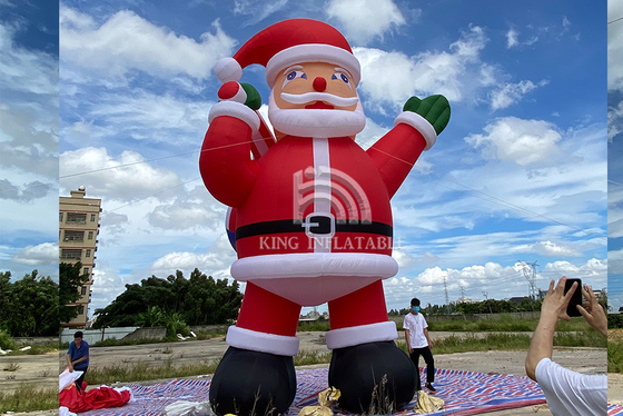 Giant Inflatable Christmas Santa Claus 6m 8m 10m Commercial Outdoor Display Advertising