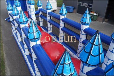 Awesome 46.5m Length Inflatable Obstacle Course Amazing With PVC Tarpaulin