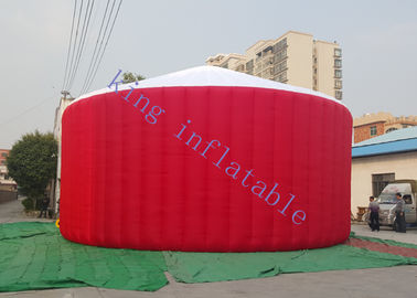 210D Oxford Fabric Dome Inflatable Event Tent White / Red Stitching Structure