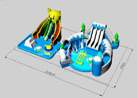 0.9MM PVC Tarpaulin Big Bear Inflatable Water Park With Large Blue Swimming Pool