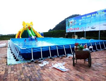 0.9MM PVC Tarpaulin Big Bear Inflatable Water Park With Large Blue Swimming Pool