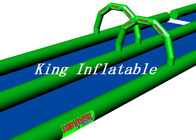 100m Long Double Lane Inflatable Slip N Slide Green Blue With Logo Printing