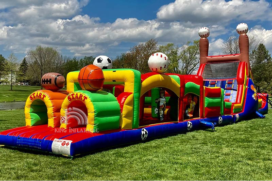 Inflatable Obstacle Course Rental Blow Up Bounce House Wipeout Races For Adults Kids