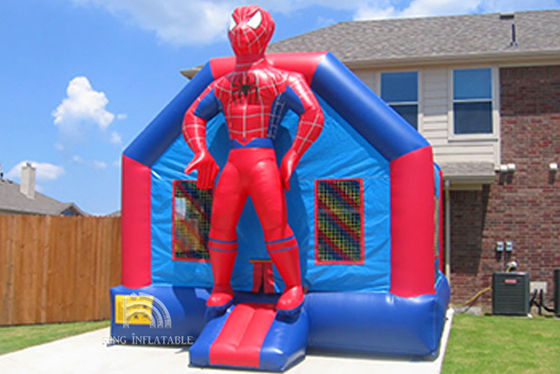 Spiderman Inflatable Bouncer House Outdoor / Indoor Bouncer Jumping Castle With Slide