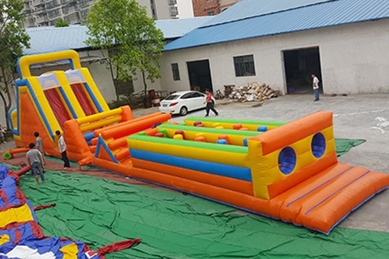 Largest Kids Inflatable Obstacle Courses Land Sport Game Giant Assault Course