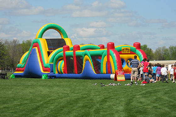 Large 40 Ft Outdoor Inflatable Obstacle Courses 5k Adults Kids Obstacle Course For Rent