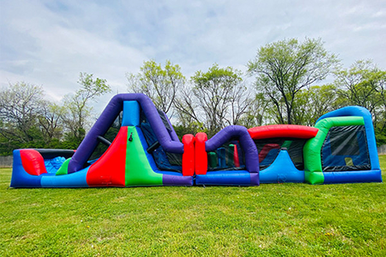 Large 40 Ft Outdoor Inflatable Obstacle Courses 5k Adults Kids Obstacle Course For Rent