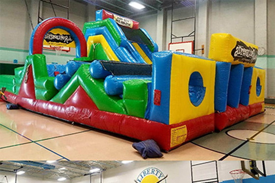 Inflatable Wipeout Course Backyard Army Blow Up Bounner Obstacle Course Rental