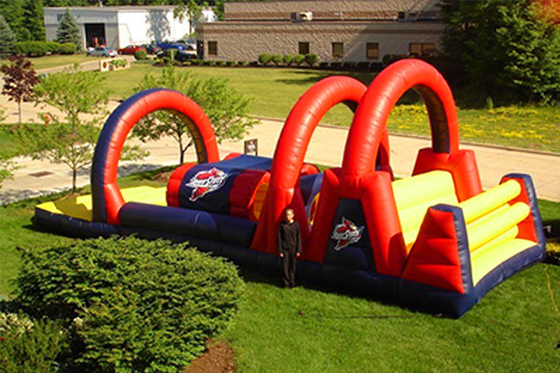 Inflatable Wipeout Course Backyard Army Blow Up Bounner Obstacle Course Rental