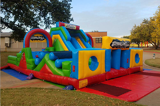 Inflatable Wipeout Course Backyard Army Blow Up Bounner Obstacle Course Rental