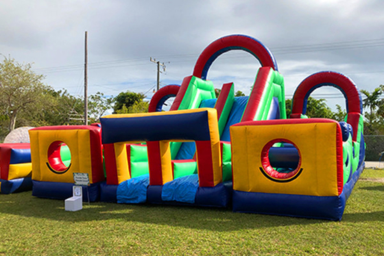 Inflatable Wipeout Course Backyard Army Blow Up Bounner Obstacle Course Rental