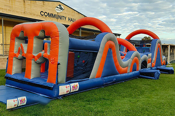 Outdoor Commercial Adult Bounce House Obstacle Course Inflatable Obstacle Courses Rentals