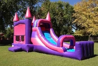 Pink Bouncy House Castle Outdoor Rantal Inflatable Bouncer With Slide