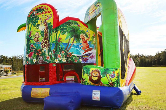 Inflatable Juming Castle Combo Outdoor Hire Inflatable Bouncy Castle With Slide