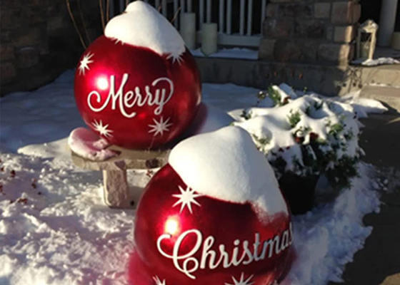 Merry Christmas Blow Up Balloon Ornaments Yard Decoration Large Outdoor PVC Inflatable Balls