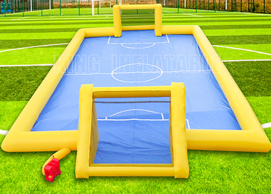 Football Field Outdoor Inflatable Sports Games 0.55mm PVC Waterproof Inflatable Soccer Field For Kids