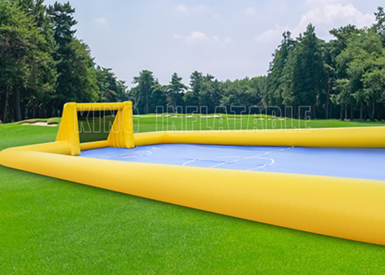 Football Field Outdoor Inflatable Sports Games 0.55mm PVC Waterproof Inflatable Soccer Field For Kids