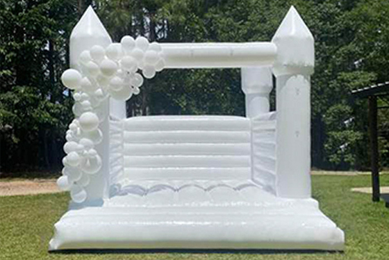 White Inflatable Wedding Castle 13ft X 11.5ft X 10ft Outdoor Party Adult Bouncy Castles