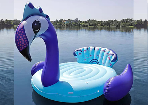 6 Persons Inflatable Giant Peacock Pool Float Island Pool Lake Party Floating Boats