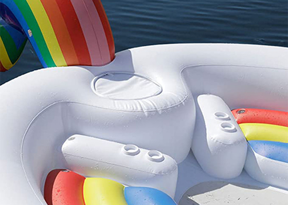 Inflatable Island Float Adult Water Toy 6 Person Inflatable Unicorn Pool Float