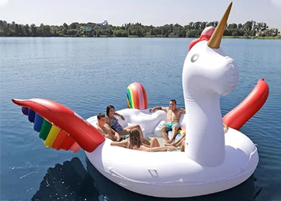 Inflatable Island Float Adult Water Toy 6 Person Inflatable Unicorn Pool Float