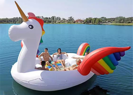 Inflatable Island Float Adult Water Toy 6 Person Inflatable Unicorn Pool Float