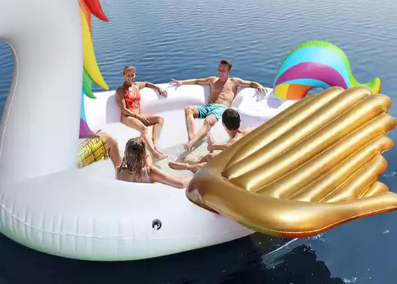 Inflatable Island Float Adult Water Toy 6 Person Inflatable Unicorn Pool Float