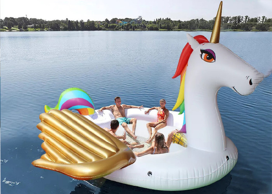 Inflatable Island Float Adult Water Toy 6 Person Inflatable Unicorn Pool Float