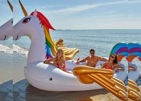 Inflatable Island Float Adult Water Toy 6 Person Inflatable Unicorn Pool Float