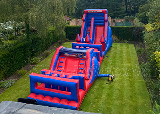 Inflatable Boot Camp Obstacle Courses Blue & Red Customized Commercial Activities Game