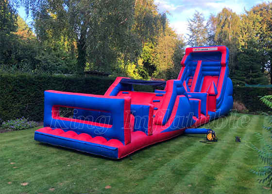 Inflatable Boot Camp Obstacle Courses Blue &amp; Red Customized Commercial Activities Game