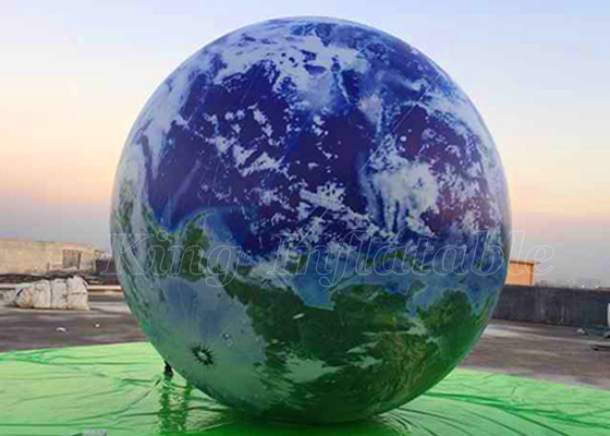 Giant Advertising Inflatables Word Globe Earth Map Ball LED Hanging Planets