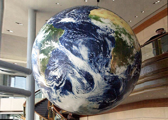 Giant Advertising Inflatables Word Globe Earth Map Ball LED Hanging Planets