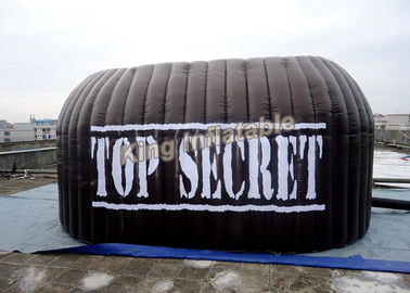 Black Advertising Inflatable Open Tent Photo Booth Logo Printing For Trade Show