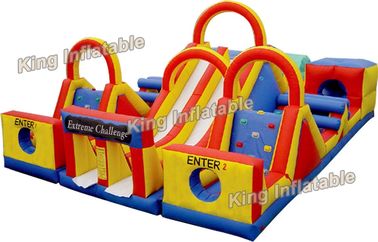 Colorful 14 * 10m Inflatable Sports Games With Slide And Climbing For Park