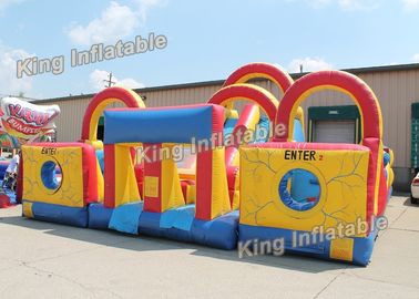 Colorful 14 * 10m Inflatable Sports Games With Slide And Climbing For Park