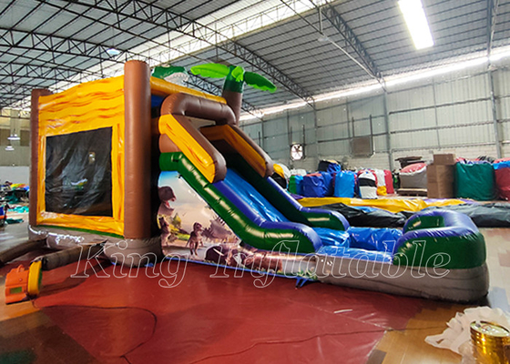 Dinosaurs Happy Hop Bouncy Castle Slide T-Rex Bounce House Inflatable Jumping Castles