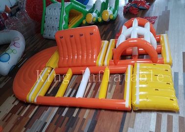 Water / Pool Airtight Floating Inflatable Water Slide 0.65mm PVC Tarpaulin