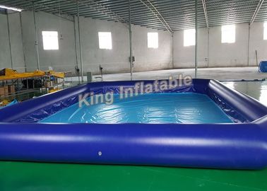 Outdoor Giant Blue  PVC Square Inflatable Swimming Pool Size 10m X 8m For Kids Use