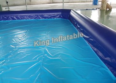 Outdoor Giant Blue  PVC Square Inflatable Swimming Pool Size 10m X 8m For Kids Use