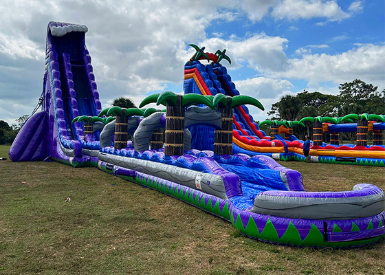 Huge Inflatable Water Slide PVC Inflatable Pool Water Slide For Rent