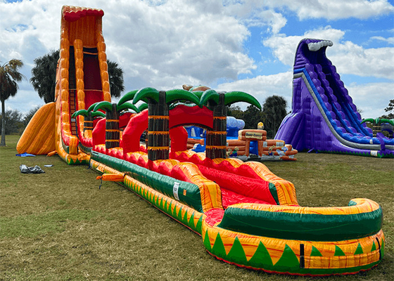 Huge Inflatable Water Slide PVC Inflatable Pool Water Slide For Rent