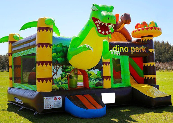 Adults And Kids Outdoor Game 0.55mm PVC Dinosaur Inflatable Bouncy Castle Rental